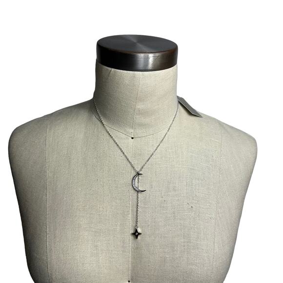 LILI CLASPE Silver Plated Rope The Moon Necklace Lariat New in Box - Picture 3 of 5